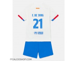 Barcelona Frenkie de Jong #21 Seconda Maglia Bambino 2023-24 Manica Corta (+ Pantaloni corti)